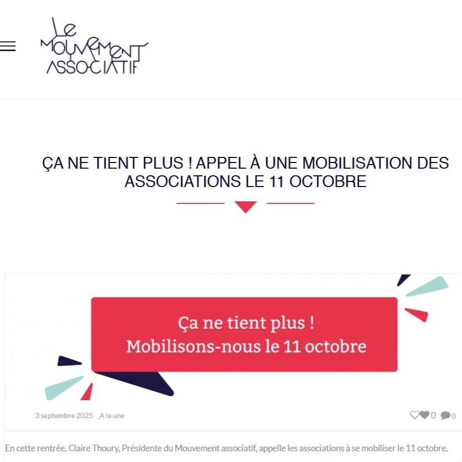 Appel à mobilisation nationale des associations : 11 octobre 2025 à Cherbourg 10h30 devant la sous-préfecture.